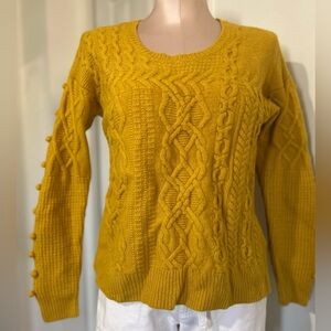 Madewell Mustard Cable Knit Sweater size S